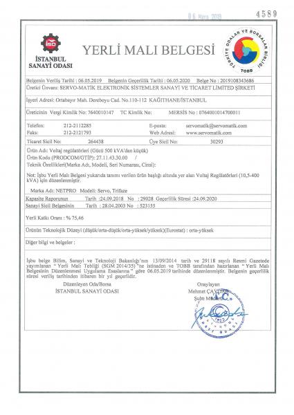 2019 GÜNCELLENMİŞ YERLİ MALI BELGEMİZ